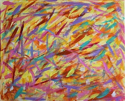 Sabine Gilles, 2021, peinture abstraite, acrylique, non figuratif, appelee Carnaval, peinte à  Cordes sur ciel et Toulouse